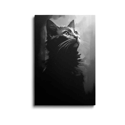 Black cat painting | Coal Canvas | wallstorie