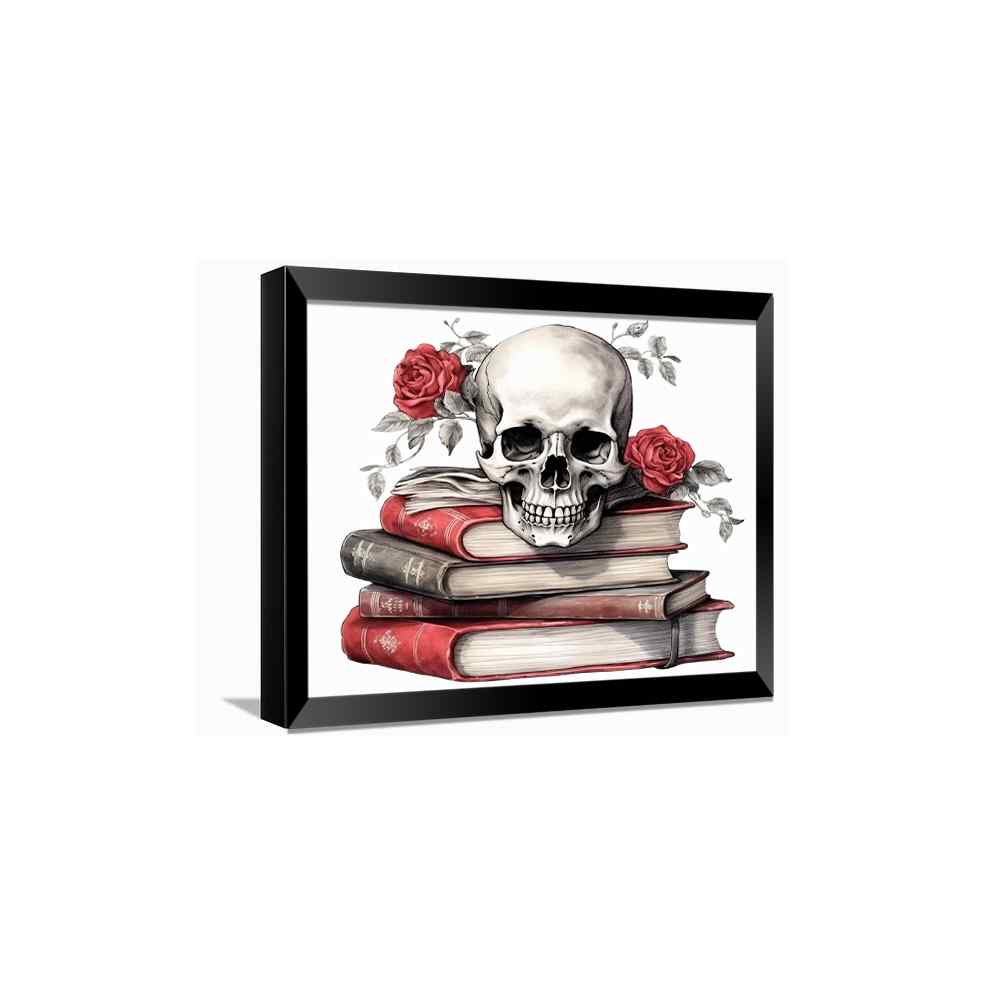 Life With Roses And Skull On Old Vintage Book---