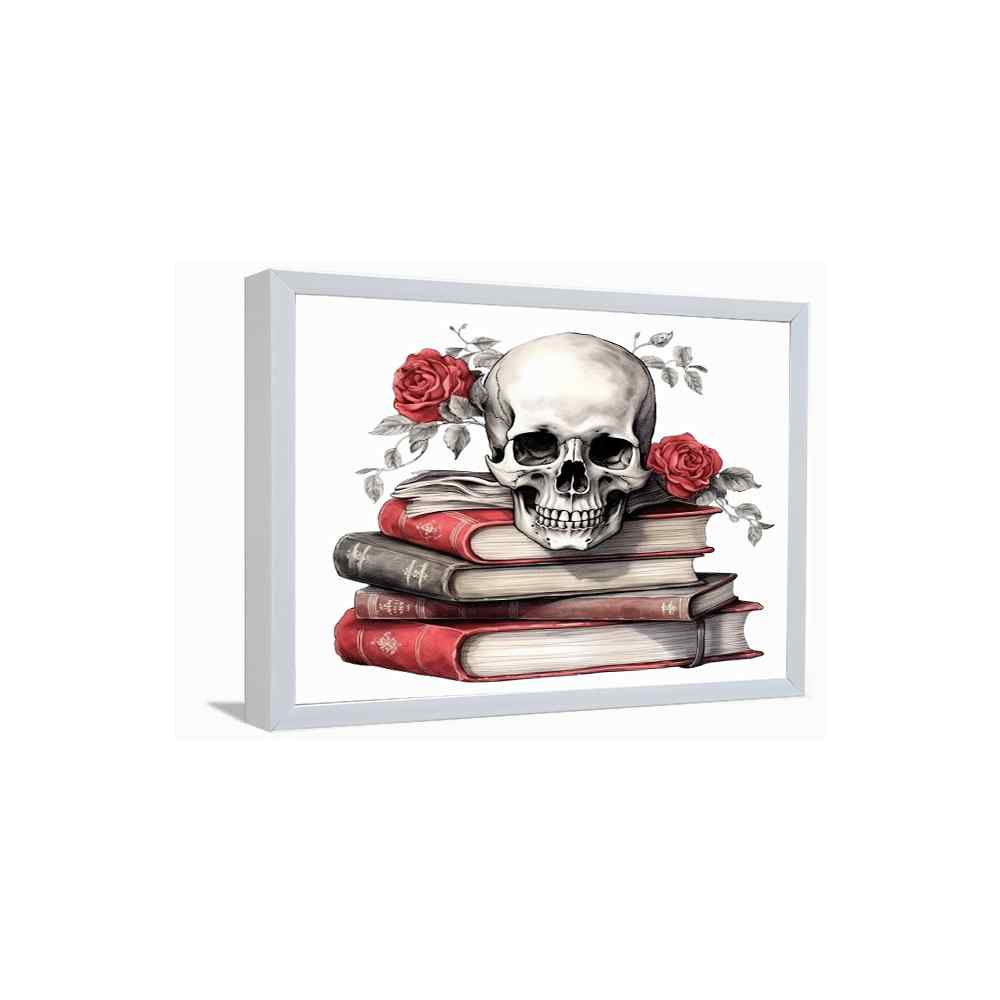 Life With Roses And Skull On Old Vintage Book---