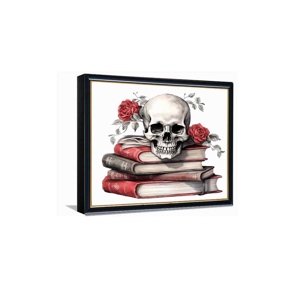 Life With Roses And Skull On Old Vintage Book---