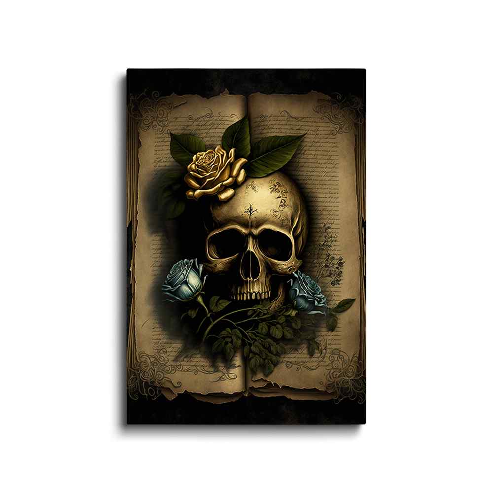 Skull Between The Page - skull painting---