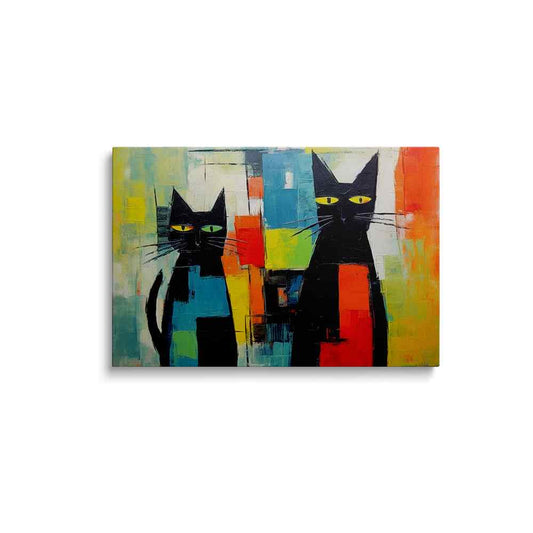 Black cat painting | Dark Delight | wallstorie