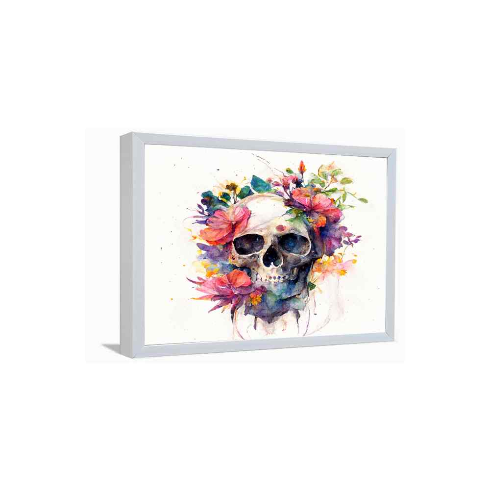 Skull & Flowers Skull Wall Art---