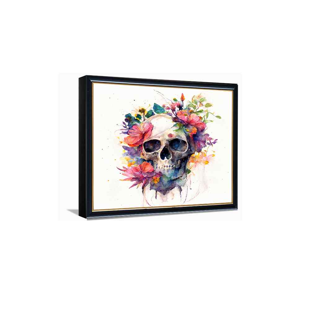 Skull & Flowers Skull Wall Art---