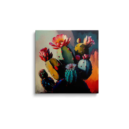 Cactus Painting | Texture Blooming Cactus | wallstorie