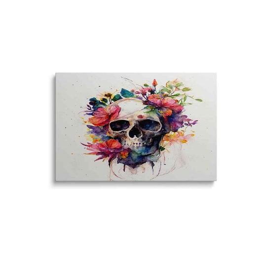 AI art | Skull&Flowers - skull painting | wallstorie
