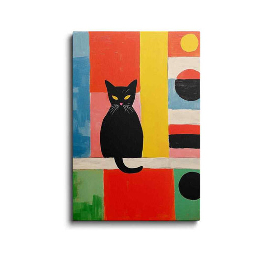Black cat painting | Mystic Monochrome | wallstorie