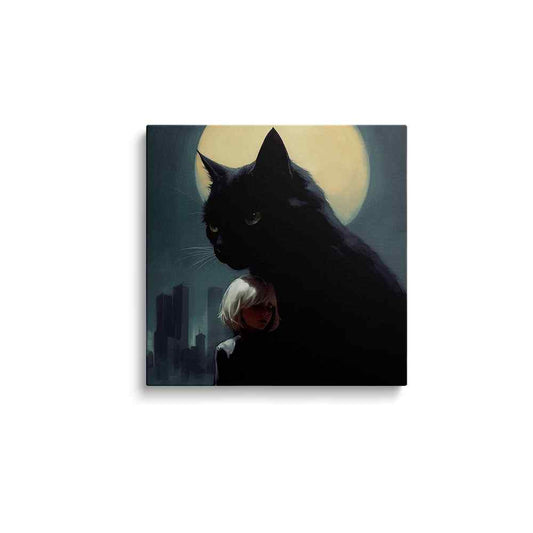 Black cat painting | Obsidian Whiskers | wallstorie