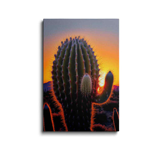 Cactus Painting | Sunset Cactus Wall Art | wallstorie