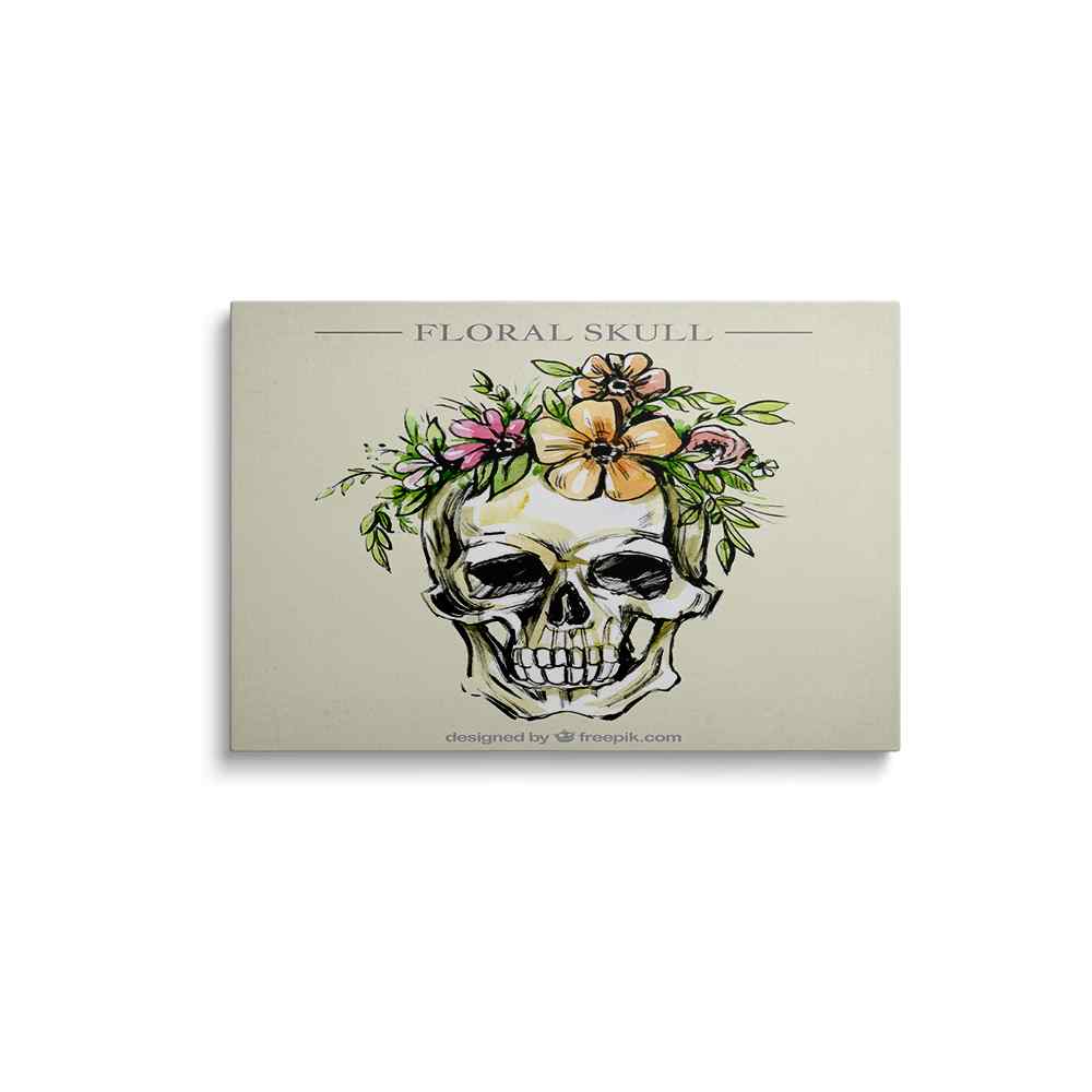 White Skull Bone Wall Art - skull painting---