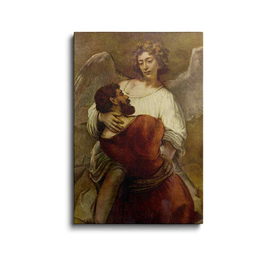 famous angel painting | rembrandt jacob wrestling with | wallstorie