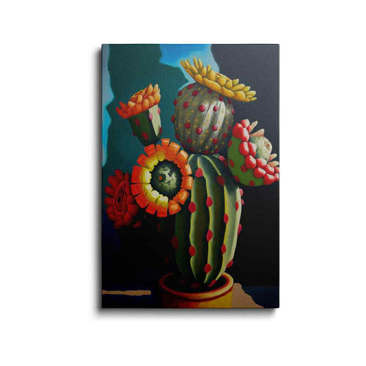 Cactus Painting | Gymnocalycium Mihanovichii Cactus | wallstorie