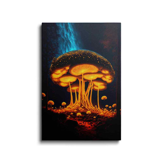 trippy mushroom paintings | Glowing Magic Mushroom Wall Art | wallstorie