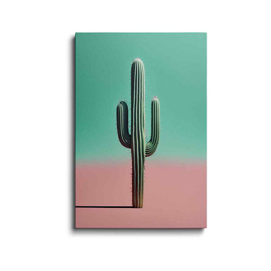 Cactus Painting | Teal Cactus | wallstorie