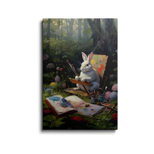Bunny painting | Hoppily Ever After | wallstorie