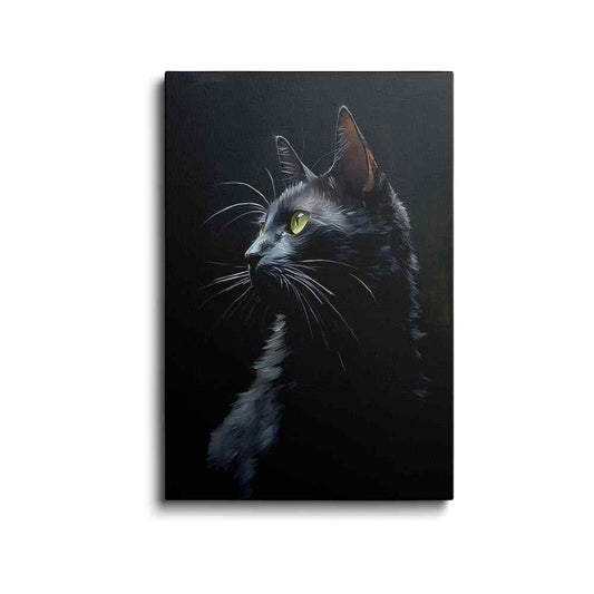 Black cat painting | Midnight Shadows | wallstorie