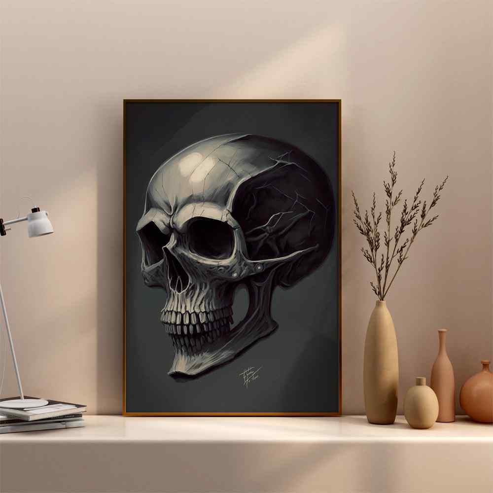 Black And Wight Skull Head---