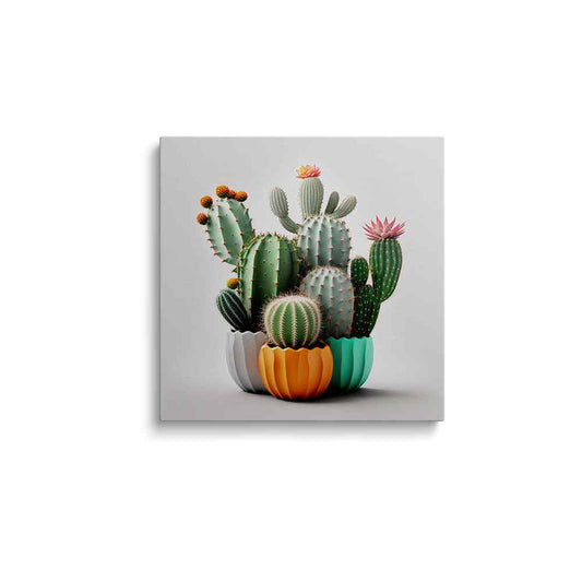 Cactus Painting | Cactus & Cacti In Colourful Pot | wallstorie