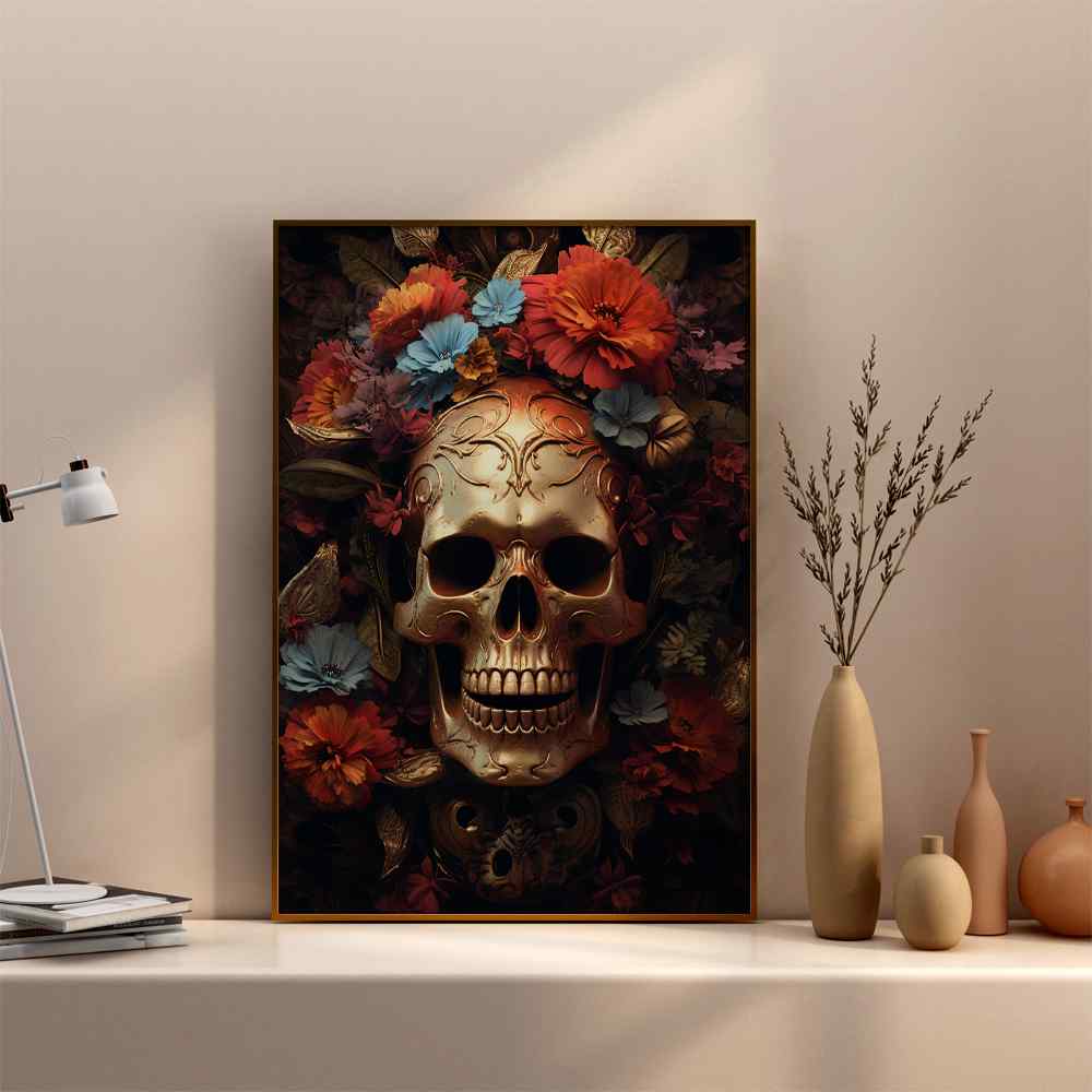 Flower Skull Wall Art---