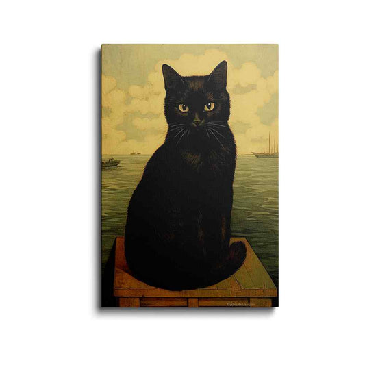 Black cat painting | Ebony Dreams | wallstorie