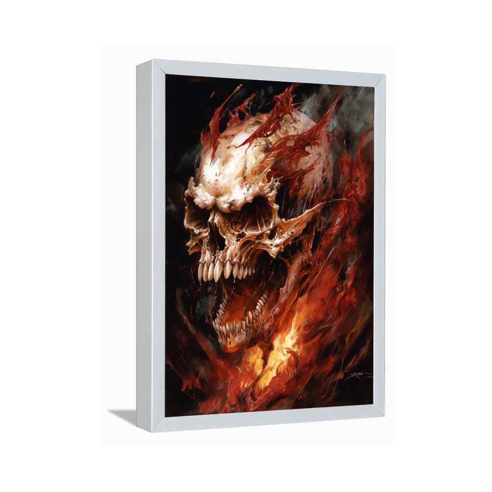 Burning Skull Wall Art---