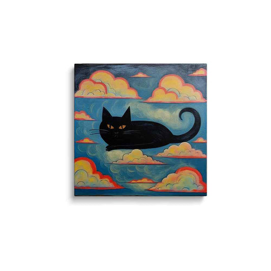 Black cat painting | Jet Black Magic | wallstorie