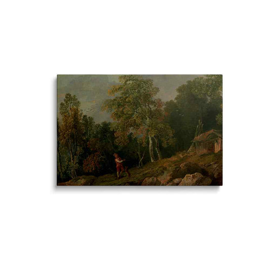 Products | Wooded Landscape With A Boy And His Dog - Tree painting | wallstorie