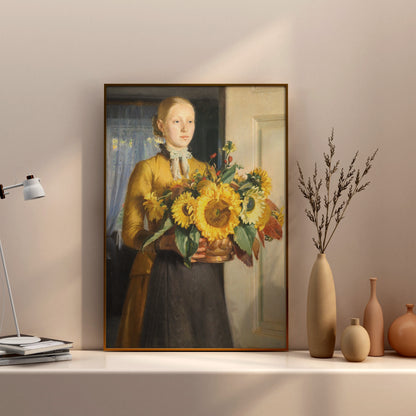 Lady With Sunflower