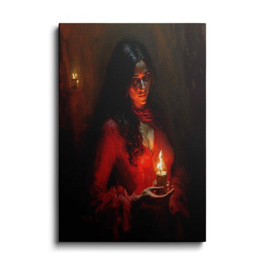 AI art | Lady With Lamp | wallstorie