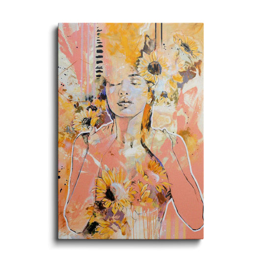 Collage Art | Swinging through flowers | wallstorie