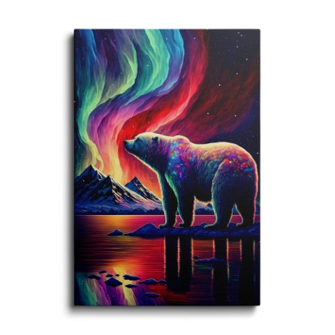 AI art | Colorful Night With Bear | wallstorie