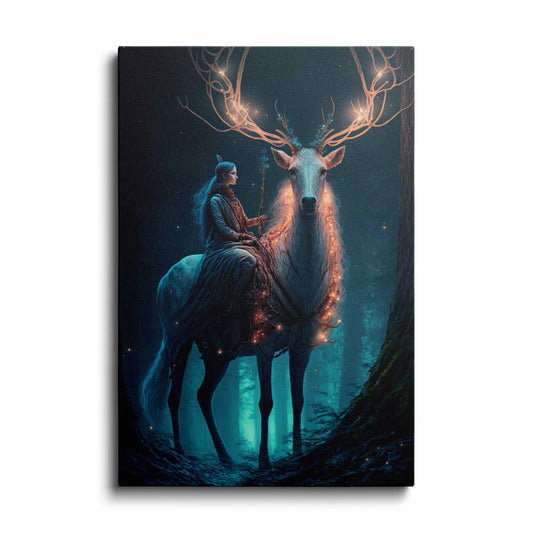 AI art | Girl And Deer Friendship | wallstorie