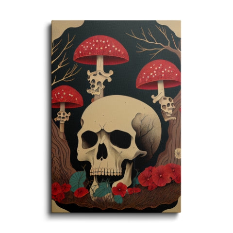 mushroom - skull painting---