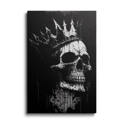 black and white king - skull painting---