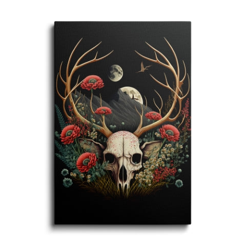 AI art | deer - skull painting | wallstorie