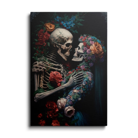 AI art | couple - skull painting | wallstorie