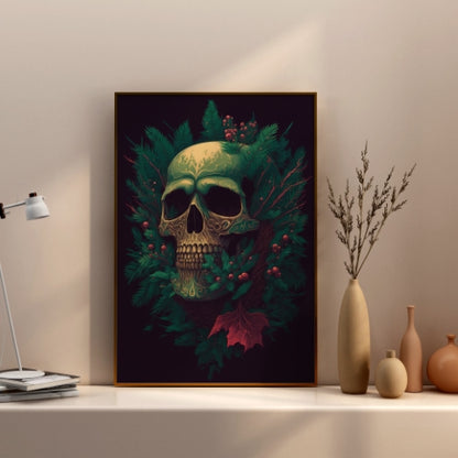 Greenery Skull With Leaf