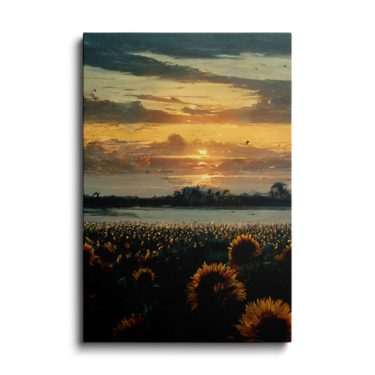 Botanical prints | Sunset With Sunflowr | wallstorie