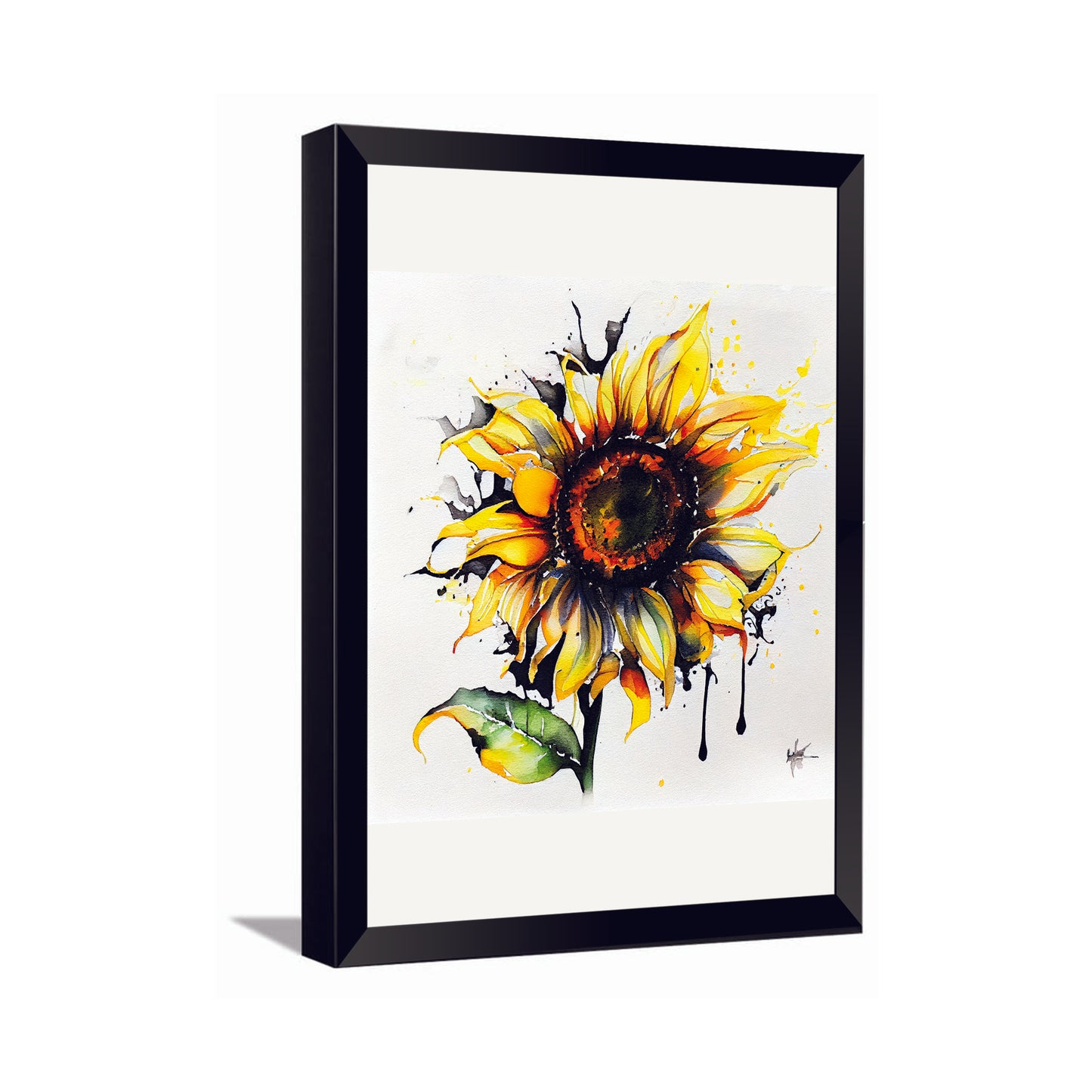 Watercolor Sunflower---