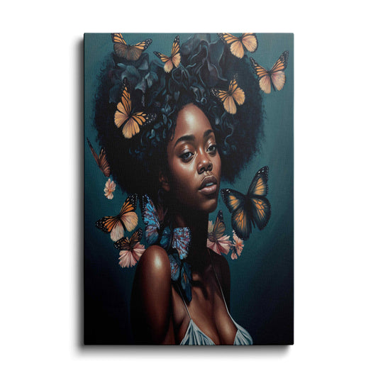 AI art | Black Beauty With Butterfly | wallstorie