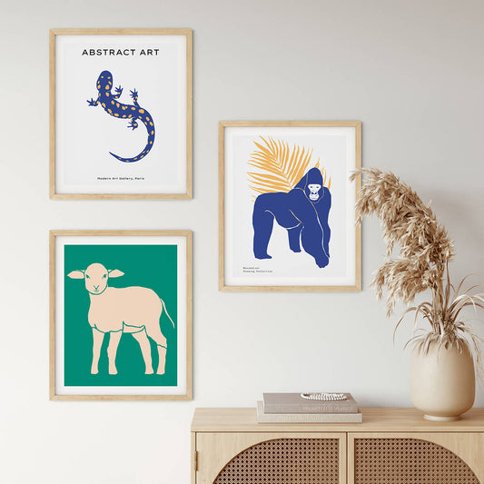 Wildlife Posters | Abstract art - Blue & Green | wallstorie