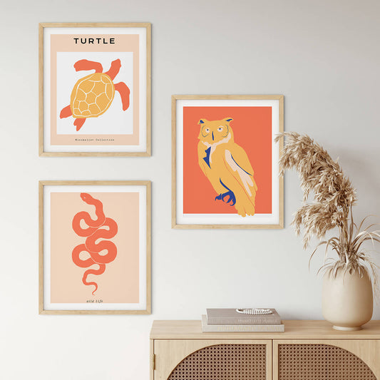 Wildlife Posters | Yellow & Orange - Minimalist Collection | wallstorie