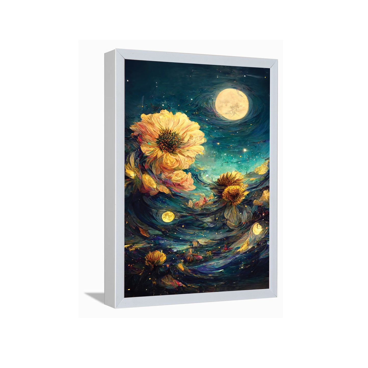 Sunflower And Full Moon---
