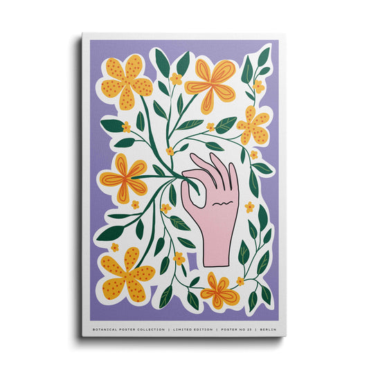 Aesthetic painting | Holding Flowers | wallstorie