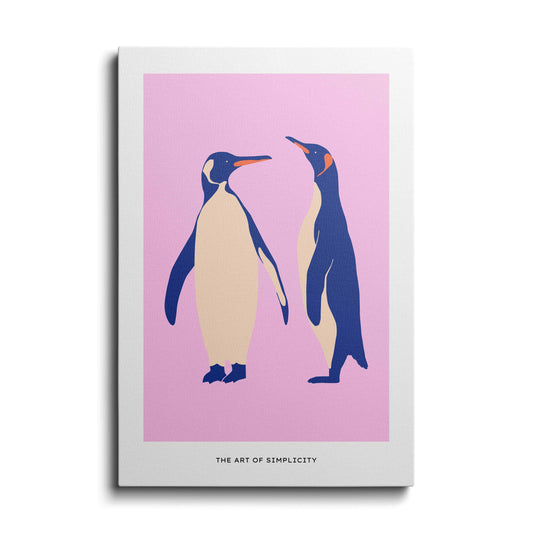Wildlife painting | Penguin in Pink | wallstorie