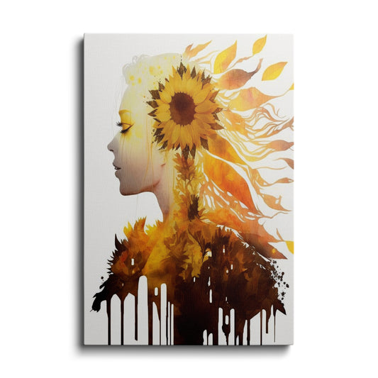 Botanical prints | Lady In Sunflower Fragrance | wallstorie