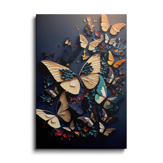AI art | Golden With  Colorfull Butterfly | wallstorie