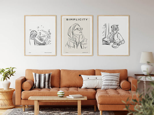 Line Art Posters | Chill For the Day | wallstorie