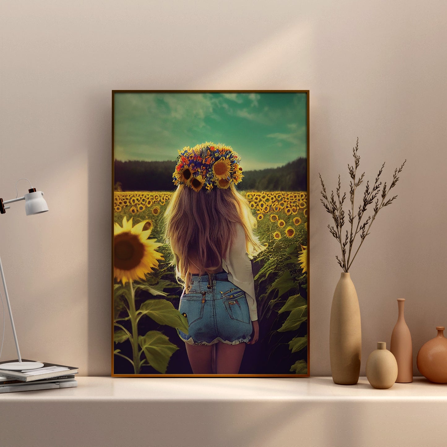 Girl In Sunflower Farm---