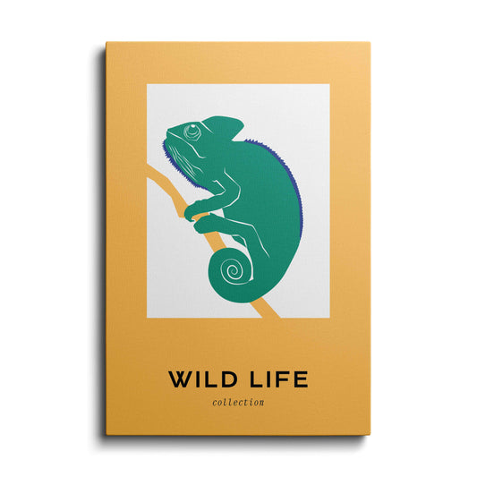 Wildlife painting | Green Chameleon | wallstorie